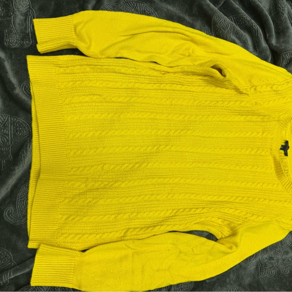 TALBOTS ALLOVER CABLE CREWNECK SWEATER-Size XS - Picture 2 of 6